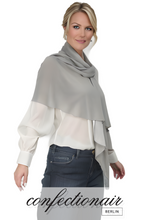 Laden Sie das Bild in den Galerie-Viewer, Winter Schal Kaschmir 30% Stola bordeaux & grau * Confectionair