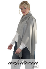 Laden Sie das Bild in den Galerie-Viewer, Winter Schal Kaschmir 30% Stola bordeaux & grau * Confectionair