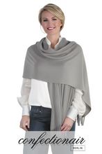 Laden Sie das Bild in den Galerie-Viewer, Winter Schal Kaschmir 30% Stola bordeaux & grau * Confectionair