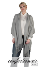 Laden Sie das Bild in den Galerie-Viewer, Winter Schal Kaschmir 30% Stola bordeaux & grau * Confectionair