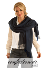 Laden Sie das Bild in den Galerie-Viewer, Winter Schal Kaschmir 30% Stola bordeaux & grau * Confectionair