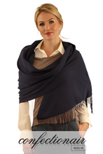 Laden Sie das Bild in den Galerie-Viewer, Winter Schal Kaschmir 30% Stola bordeaux & grau * Confectionair