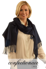 Laden Sie das Bild in den Galerie-Viewer, Winter Schal Kaschmir 30% Stola bordeaux & grau * Confectionair
