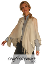 Laden Sie das Bild in den Galerie-Viewer, Winter Schal Kaschmir 30% Stola bordeaux & grau * Confectionair