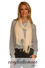 Laden Sie das Bild in den Galerie-Viewer, Winter Schal Kaschmir 30% Stola bordeaux & grau * Confectionair
