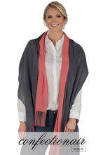 Laden Sie das Bild in den Galerie-Viewer, Winter Schal Kaschmir 30% Stola bordeaux & grau * Confectionair