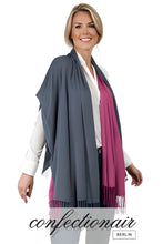 Laden Sie das Bild in den Galerie-Viewer, Winter Schal Kaschmir 30% Stola bordeaux & grau * Confectionair