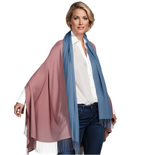 Laden Sie das Bild in den Galerie-Viewer, (dunkelgrau / hellgrau) 30% Kaschmir Damen Schal Stola Herbst Winter 185x65 Fransen Kaschmirschal Pashmina Wollschal Damenschal (Kopie)