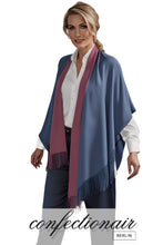 Laden Sie das Bild in den Galerie-Viewer, Winter Schal Kaschmir 30% Stola bordeaux & grau * Confectionair