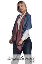 Laden Sie das Bild in den Galerie-Viewer, Winter Schal Kaschmir 30% Stola bordeaux & grau * Confectionair