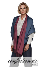 Laden Sie das Bild in den Galerie-Viewer, Winter Schal Kaschmir 30% Stola bordeaux & grau * Confectionair