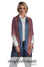 Laden Sie das Bild in den Galerie-Viewer, Winter Schal Kaschmir 30% Stola bordeaux & grau * Confectionair