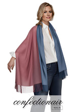 Laden Sie das Bild in den Galerie-Viewer, Winter Schal Kaschmir 30% Stola bordeaux & grau * Confectionair