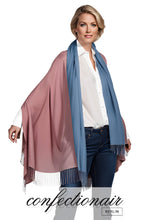 Laden Sie das Bild in den Galerie-Viewer, Winter Schal Kaschmir 30% Stola bordeaux & grau * Confectionair