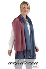 Laden Sie das Bild in den Galerie-Viewer, Winter Schal Kaschmir 30% Stola bordeaux & grau * Confectionair