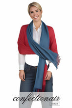 Laden Sie das Bild in den Galerie-Viewer, Winter Schal Kaschmir 30% Stola bordeaux & grau * Confectionair