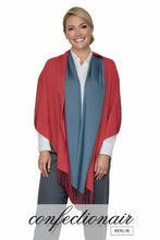 Laden Sie das Bild in den Galerie-Viewer, Winter Schal Kaschmir 30% Stola bordeaux & grau * Confectionair