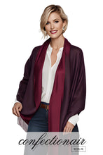 Laden Sie das Bild in den Galerie-Viewer, Winter Schal Kaschmir 30% Stola bordeaux & grau * Confectionair