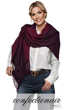 Laden Sie das Bild in den Galerie-Viewer, Winter Schal Kaschmir 30% Stola bordeaux & grau * Confectionair