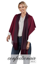 Laden Sie das Bild in den Galerie-Viewer, Winter Schal Kaschmir 30% Stola bordeaux & grau * Confectionair