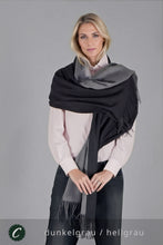 Laden Sie das Bild in den Galerie-Viewer, Winter 30% Kaschmir Schal Damen z.B. schwarz/hellgrau * Confectionair (92)
