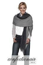Laden Sie das Bild in den Galerie-Viewer, Winter Schal Kaschmir 30% Stola bordeaux & grau * Confectionair