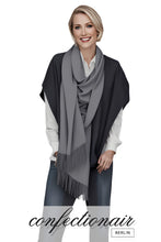 Laden Sie das Bild in den Galerie-Viewer, Winter Schal Kaschmir 30% Stola bordeaux & grau * Confectionair