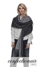 Laden Sie das Bild in den Galerie-Viewer, Winter Schal Kaschmir 30% Stola bordeaux & grau * Confectionair