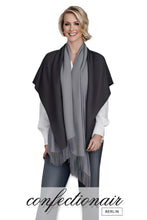 Laden Sie das Bild in den Galerie-Viewer, Winter Schal Kaschmir 30% Stola bordeaux & grau * Confectionair