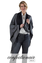 Laden Sie das Bild in den Galerie-Viewer, Winter Schal Kaschmir 30% Stola bordeaux & grau * Confectionair