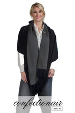 Laden Sie das Bild in den Galerie-Viewer, Winter Schal Kaschmir 30% Stola bordeaux & grau * Confectionair