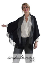 Laden Sie das Bild in den Galerie-Viewer, Winter Schal Kaschmir 30% Stola bordeaux & grau * Confectionair