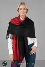 Laden Sie das Bild in den Galerie-Viewer, Winter 30% Kaschmir Schal Damen z.B. schwarz/hellgrau * Confectionair (92)