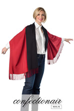 Laden Sie das Bild in den Galerie-Viewer, Winter Schal Kaschmir 30% Stola bordeaux & grau * Confectionair