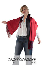 Laden Sie das Bild in den Galerie-Viewer, Winter Schal Kaschmir 30% Stola bordeaux & grau * Confectionair