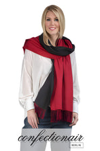Laden Sie das Bild in den Galerie-Viewer, Winter Schal Kaschmir 30% Stola bordeaux & grau * Confectionair