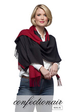 Laden Sie das Bild in den Galerie-Viewer, Winter Schal Kaschmir 30% Stola bordeaux & grau * Confectionair