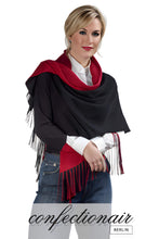 Laden Sie das Bild in den Galerie-Viewer, Winter Schal Kaschmir 30% Stola bordeaux & grau * Confectionair