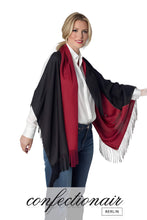 Laden Sie das Bild in den Galerie-Viewer, Winter Schal Kaschmir 30% Stola bordeaux & grau * Confectionair