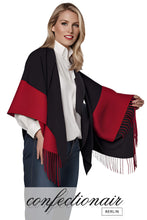 Laden Sie das Bild in den Galerie-Viewer, Winter Schal Kaschmir 30% Stola bordeaux & grau * Confectionair