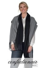 Laden Sie das Bild in den Galerie-Viewer, Winter Schal Kaschmir 30% Stola bordeaux & grau * Confectionair