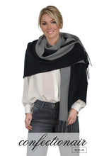 Laden Sie das Bild in den Galerie-Viewer, Winter Schal Kaschmir 30% Stola bordeaux & grau * Confectionair