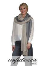 Laden Sie das Bild in den Galerie-Viewer, Winter Schal Kaschmir 30% Stola bordeaux & grau * Confectionair