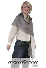 Laden Sie das Bild in den Galerie-Viewer, Winter Schal Kaschmir 30% Stola bordeaux & grau * Confectionair