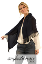Laden Sie das Bild in den Galerie-Viewer, Winter Schal Kaschmir 30% Stola bordeaux & grau * Confectionair