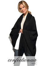 Laden Sie das Bild in den Galerie-Viewer, Winter Schal Kaschmir 30% Stola bordeaux & grau * Confectionair