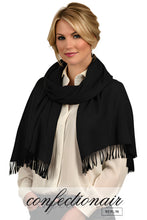 Laden Sie das Bild in den Galerie-Viewer, Winter Schal Kaschmir 30% Stola bordeaux & grau * Confectionair