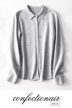 Laden Sie das Bild in den Galerie-Viewer, 10% Kaschmir Polokragen Strickjacke Cardigan - Confectionair Berlin