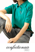 Laden Sie das Bild in den Galerie-Viewer, 10% Kaschmir Poloshirt Bluse Damen - Confectionair Berlin