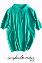 Laden Sie das Bild in den Galerie-Viewer, 10% Kaschmir Poloshirt Bluse Damen - Confectionair Berlin
